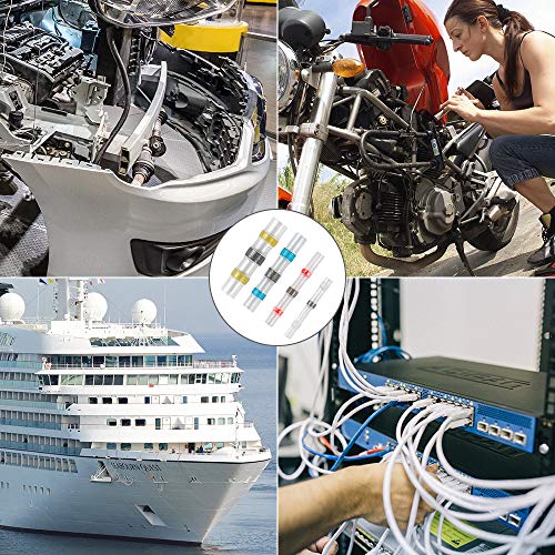 120PCS Solder Seal Wire Connectors, Loiion Solder Seal Wire Heat Shrink Butt Connectors Electrical Waterproof Insulated Marine Automotive Terminals with Case(40 Blue 45 Red 25 White 10 Yellow) - Thumbnail 5