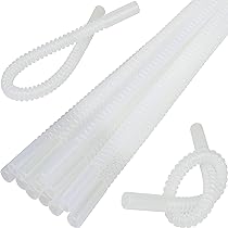 Reusable Plastic Straws 13 Inch - Bendy Drinking Straw With