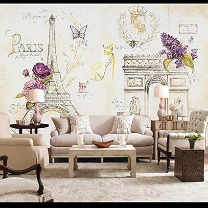 300cmx250cm 3d Paris Iron Tower Eiffel Wallpaper Castle