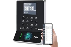 NGTeco APP-Based Time Clocks for Employees Small Business, W2 (Fingerprint+Password) Times Clock, 2.4GHz WiFi Clock in Clock Out Machine Support Shift Schedules, iOS & Android APP, No Monthly Fee