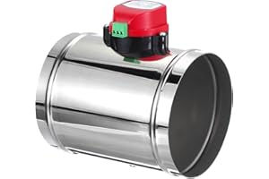 PATIKIL 6" Duct Damper, Stainless Steel Motorized Adjustable HVAC Volume Dampers Airflow Backdraft Damper Control for HVAC Ai