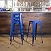 Buffalo Tools Metal Bar Stool Set, 30-Inch, Blue, Set of 4