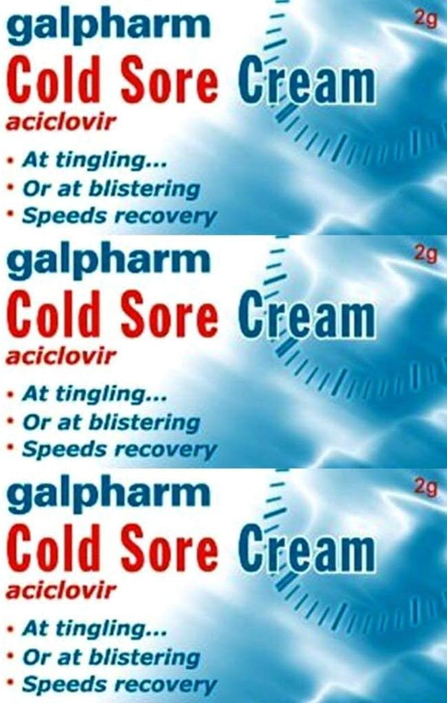 Galpharm Cold Sore Cream 2g x 3 Packs