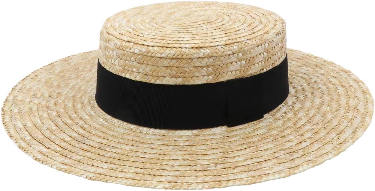 Modissima Canotier Large Boater Hat Gondolier Straw