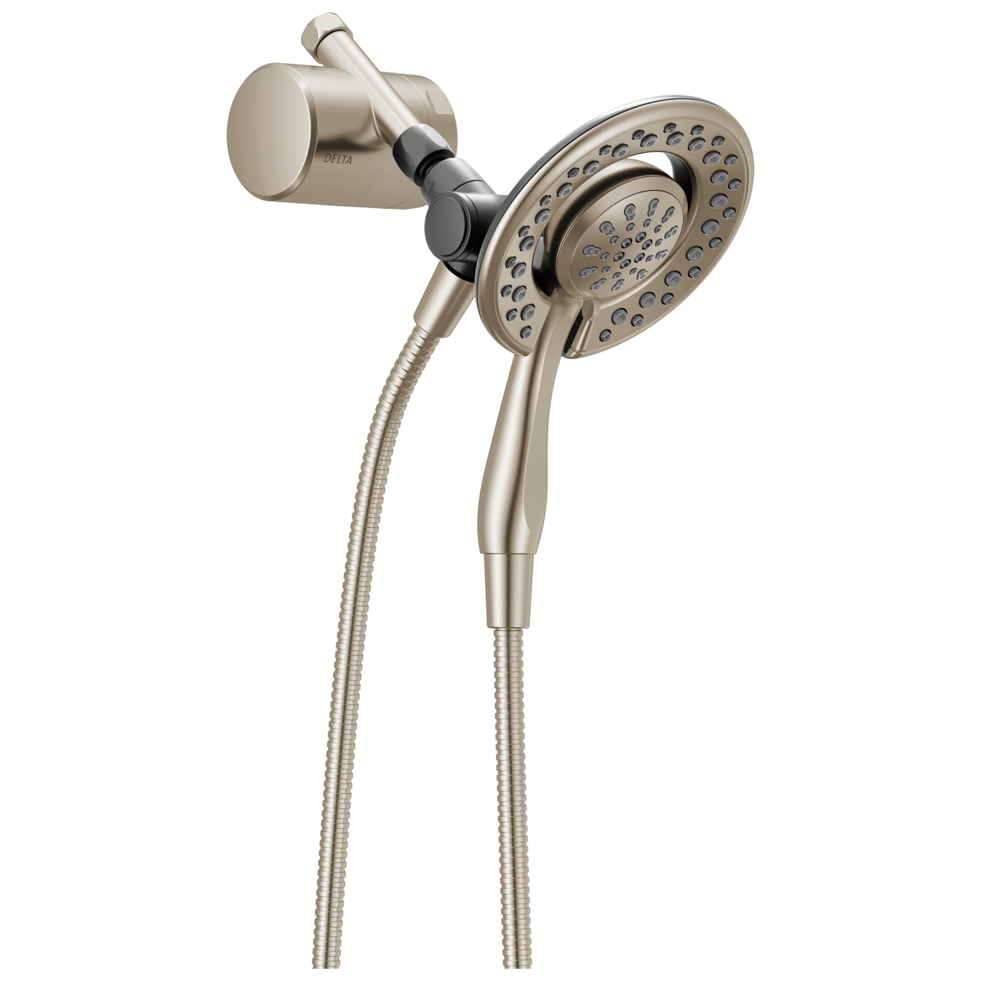 Photo 1 of ***Missing main shower head***Delta 4-Setting In2ition 2-in-1 Dual Shower Head with Clarifi Standard Shower Filter Attachment, Brushed Nickel Shower Head with Filter, SpotShield Brushed Nickel 7SF110BSN***Missing main shower head***