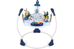 BABY JOY Baby Activity Center, Baby Jumpers and Bouncers with Music, Lights, 360° Rotating Seat, 3 Adjustable Heights, Montessori-Inspired Activity Center for Baby 6 Months + (Blue)