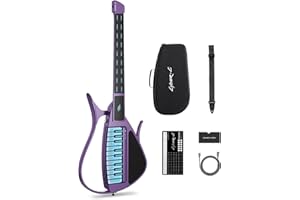 Enya CYBER-G Stringless Smart Guitar, Foldable Travel Backing Guitarra, Built-in Drum Machine & Bassline, 20 instrument Sounds for One-Man Band, App Interactive Chord Sheets For Adults & Teens Purple