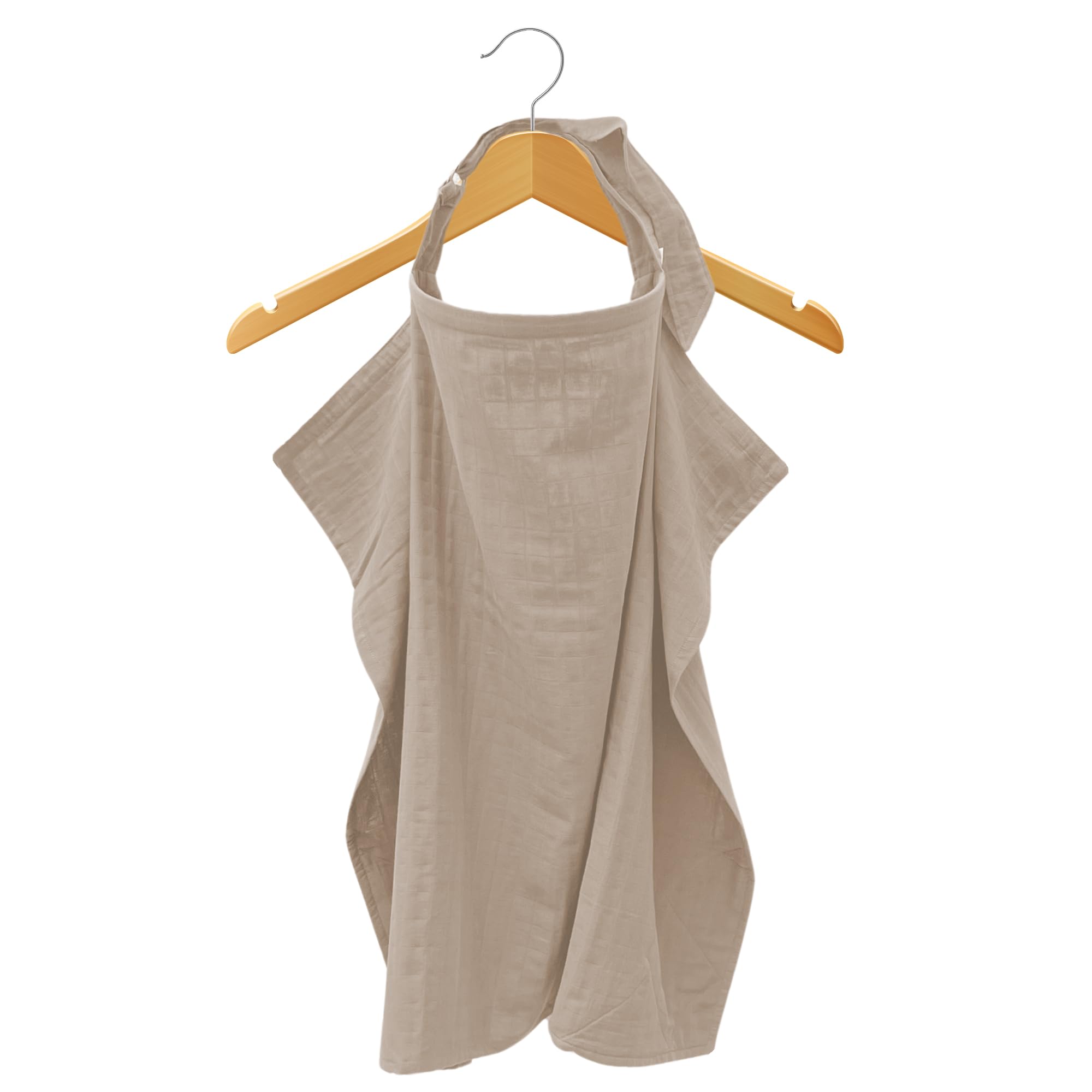 Photo 1 of MOZAH 100% Organic Cotton Muslin Nursing Cover for Baby Breastfeeding, Breathable 100% Cotton Breastfeeding Cover with Rigid Hoop for Mother Nursing Apron, Multi-use Carseat Canopy (Oatmeal Beige)