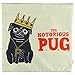 Luxbon The Notorious King Pug Dog Cotton Linen Sofa Couch Seat Throw Pillowcase Cover Home Decor Puppy Animal Cushion Cover 18 x 18