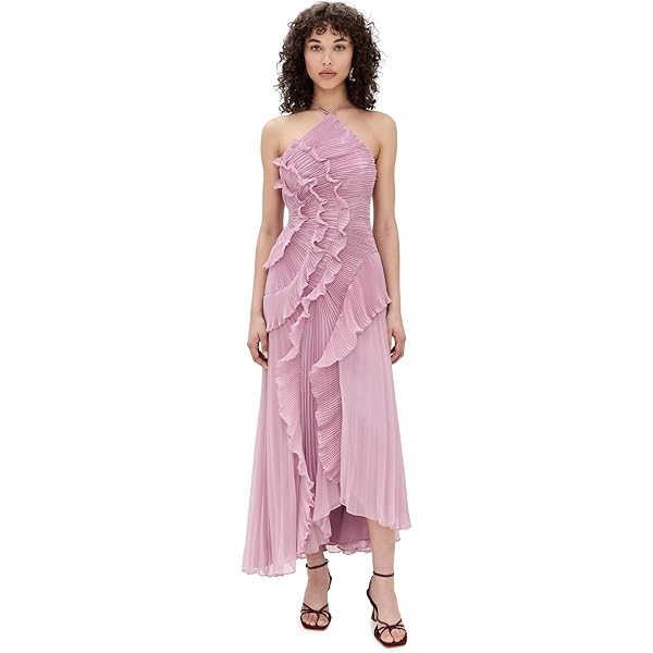 halter neck formal dresses MAREN SATIN HALTER MAXI Dress | Tie-Neck Wedding Guest Dress main image 1