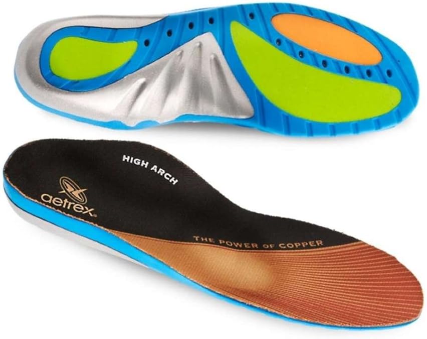 Aetrex Mens HIGH Arch Support Orthotic Insoles (pair) Custom Select