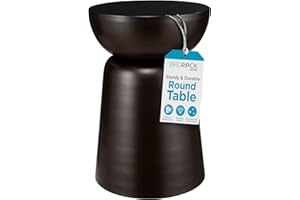 BIRDROCK HOME Metal Decorative Garden Stool and Outdoor Accent Side Table - Modern Industrial Round End Table for Home Furniture, Porch, Patio Decor, Garden, Deck - Dark Antique Bronze, 14" H x 14" D