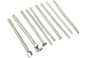 ZJchao Leather Working Saddle Making Tools Craft Tool Leather Craft Stamp Kits (9 Pcs)