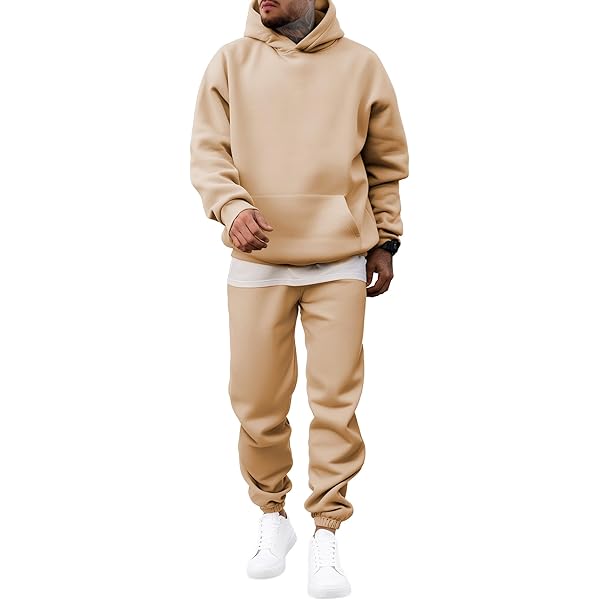 Amazon.com: Waffle Hoodie and Sweatpants Set for Men Comfort