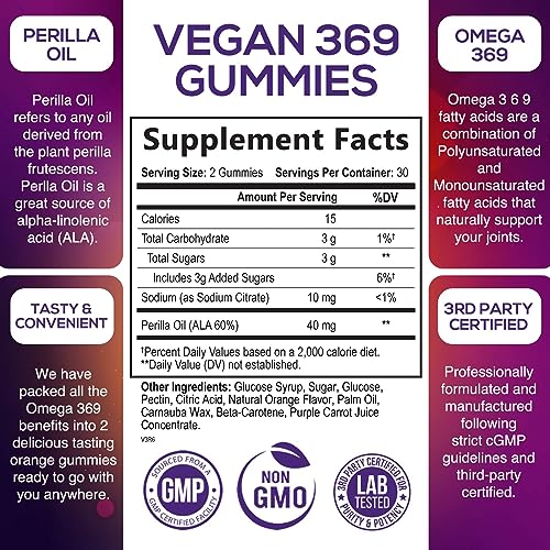 Omega 3 6 9 Vegan Gummies Triple Strength Omega 3 Supplement