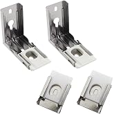 2 Sets 2.8x1.2inch Silver Metal Vertical Blind Mounting Bracket Replacement Mounting Hardware for Interior and Exterior Zebra Roller Blinds and Soft Screen Shades,Fit 17.7mm Curtain Track