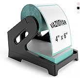 Vazioyar Thermal Label Holder for Rolls and Fan-Fold Labels, Sticker Roll Holder Work with Desktop Label Printer, Label Stand Shipping Supplies for Home Office(Black)