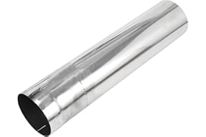 Motoforti 102mm/4 OD Straight DIY Custom Mandrel Exhaust Pipe Tube 457mm/18 Length T304 Stainless Steel Piping with Cutted En