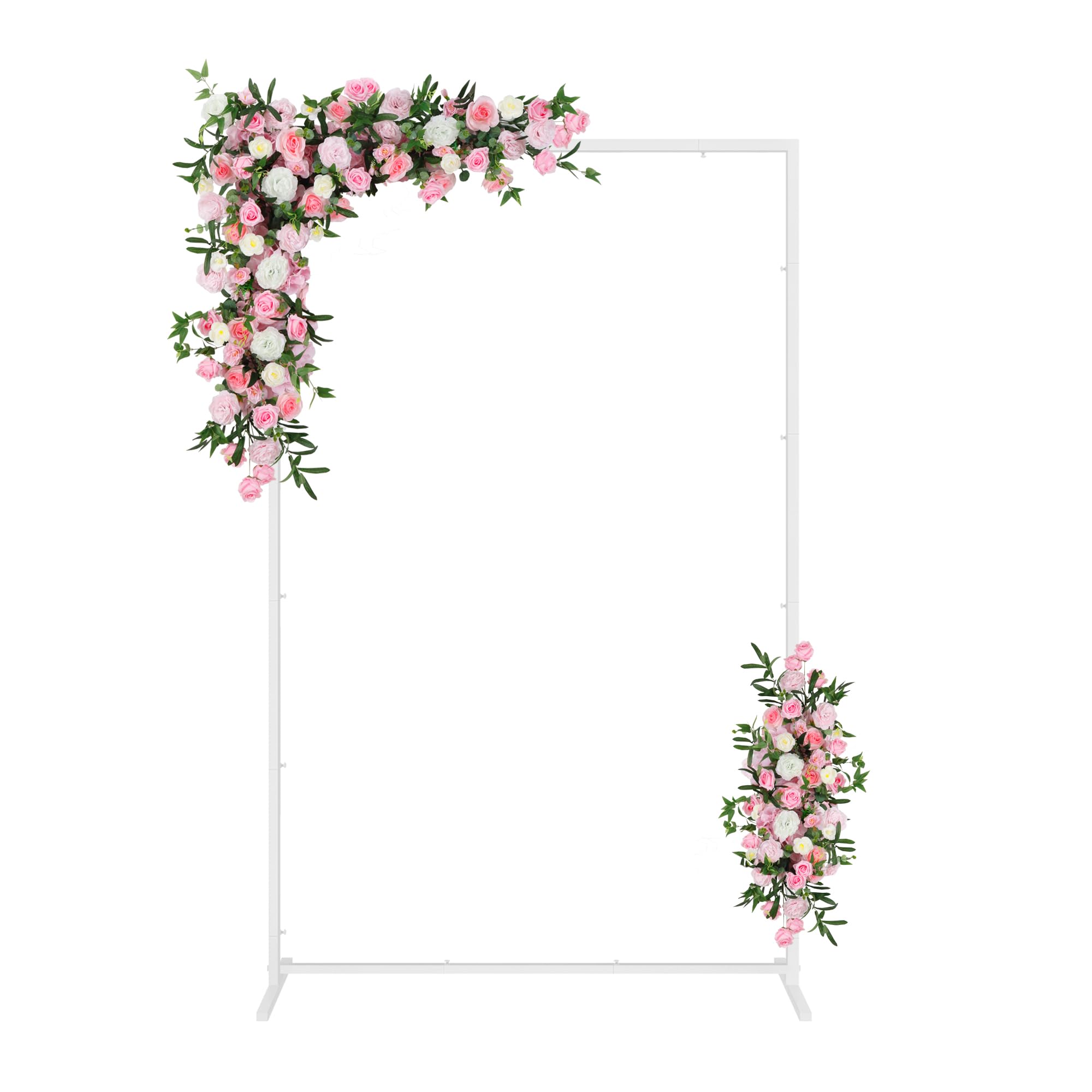 Photo 1 of mekpiwu Wedding fashion arch background metal frame, (3.9, 5.2, 6.6 feet) suitable for background decoration frames such as weddings, birthdays, parties, baby showers, and photography (white, 3.9*6.6)