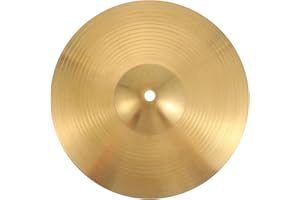 VANZACK 10-inch Brass Hi-hat Cymbals Drum Cymbal Set Golden Finish Suitable for Adult Drum Set Players