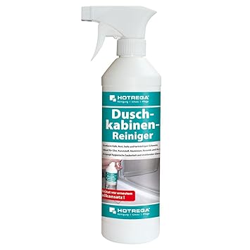 HOTREGA H160470 Duschkabinen-Reiniger, Spezialprodukt zur mühelosen Entfernung von Kalk, Seifen und Shampooresten