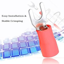 Teansic 500 Pcs Insulated Fork Spade Wire Connector