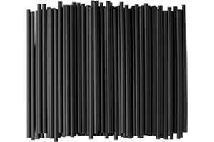 GDMINLO 100 Pack Paper Straws Black Eco-Friendly Drinking Biodegradable for Party Supplies, Bridal/Baby Shower, Birthday, Mixed Drinks, Weddings, Restaurant, Food Service