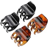 minihope Medium Claw Clips for Women - 4 Pack Hair Jaw Clips, 1.37 Inch Nonslip Hair Accessories for Easy Updo, Makeup &amp; Face Washing, Black and Brown Plastic Hair Claws for All Hair Types