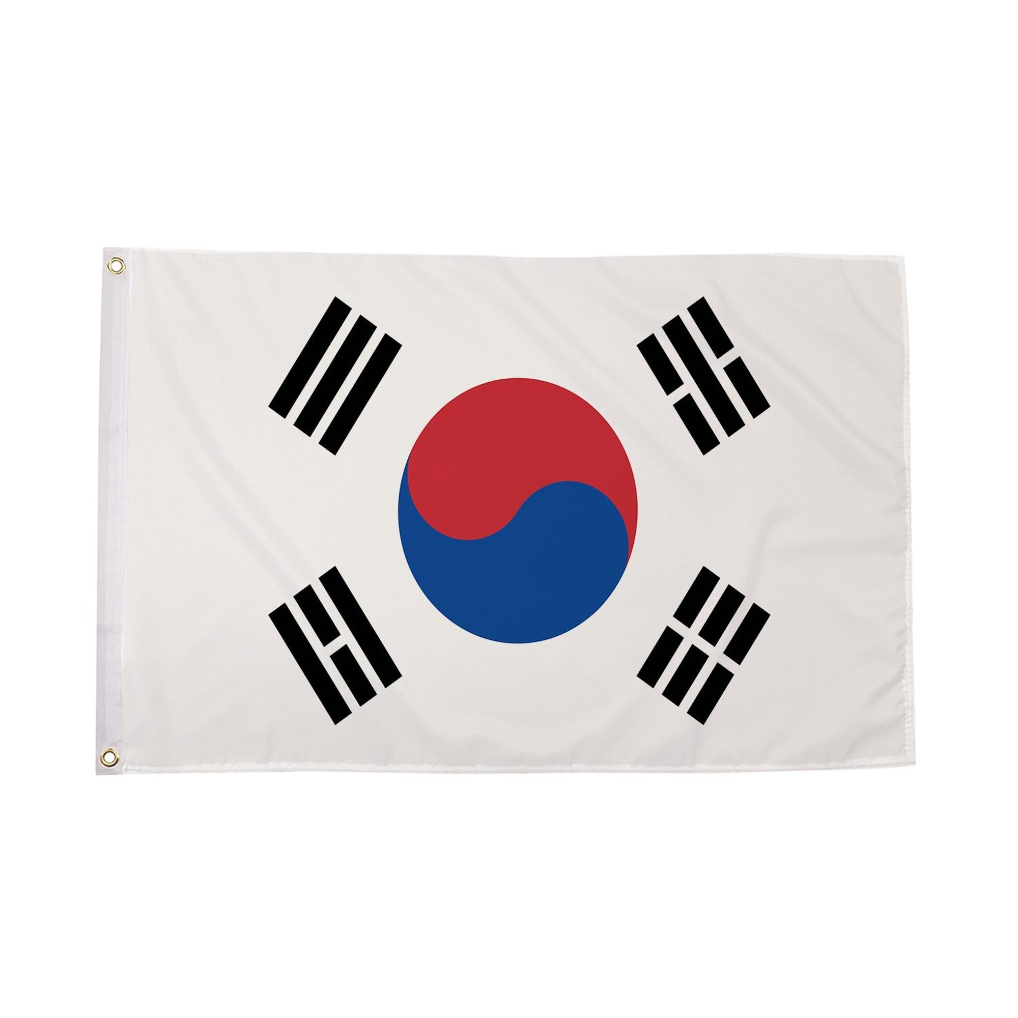 Flagtex South Korea Flag 3ft x 2ft Korean National Flag White with Red Blue Taeguk Black Trigrams Premium Polyester Brass Grommets Double Stitched 90cm x 60cm Indoor Outdoor Banner Decoration