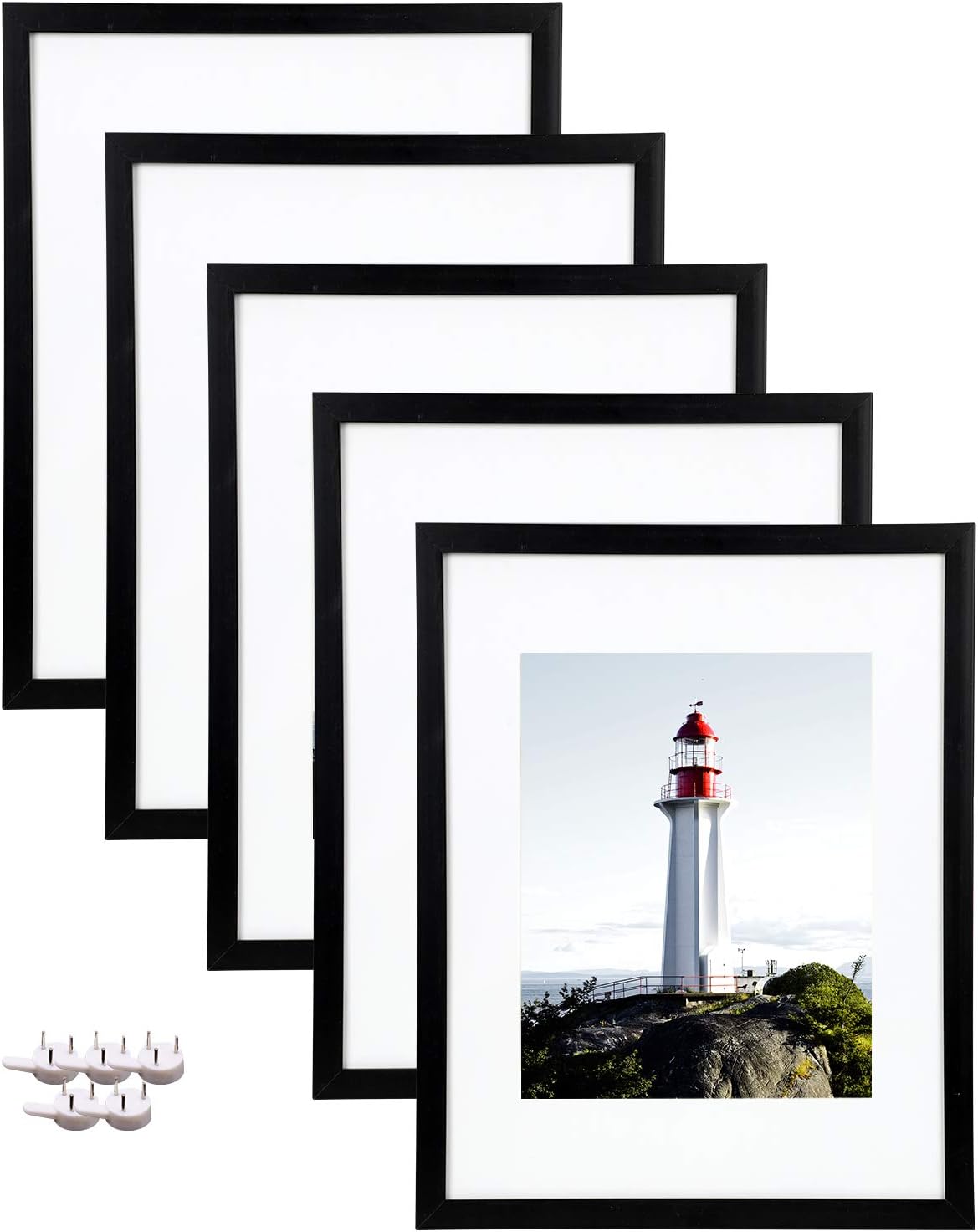 LeetPIC 11x14 Picture Frame with Real Glass Set of 5
