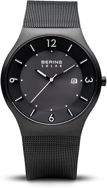 BERING Reloj Analógico para Hombre de Energía Solar con Correa en Acero Inoxidable