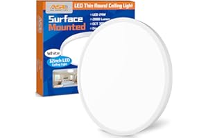 Allsmartlife LED Flush Mount Ceiling Light Fixture, 12inch 24W 2880lm CCT 3000K/4000K/6500K Thin Round Flat Panel Light Surface Mount for Kitchen, Bedroom, Laundry. Dimmable Ceiling Lamp