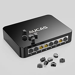 AUCAS 100pcs Black Ethernet Hub Port RJ45 Anti Dust