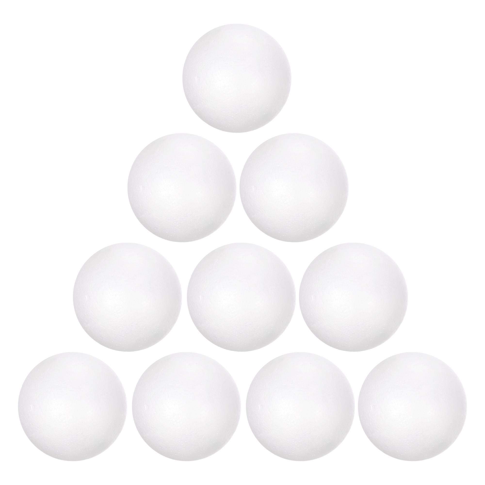 sourcing map 12Pcs 2.76" White Polystyrene Foam Balls Smooth Round Solid Ball for Crafts, Art, DIY, Household, Party Decorations