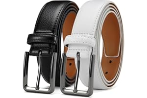 Mens Belt Men Dress and Casual with Ratchet Belt Adjustable Buckle，Trim to Fit
