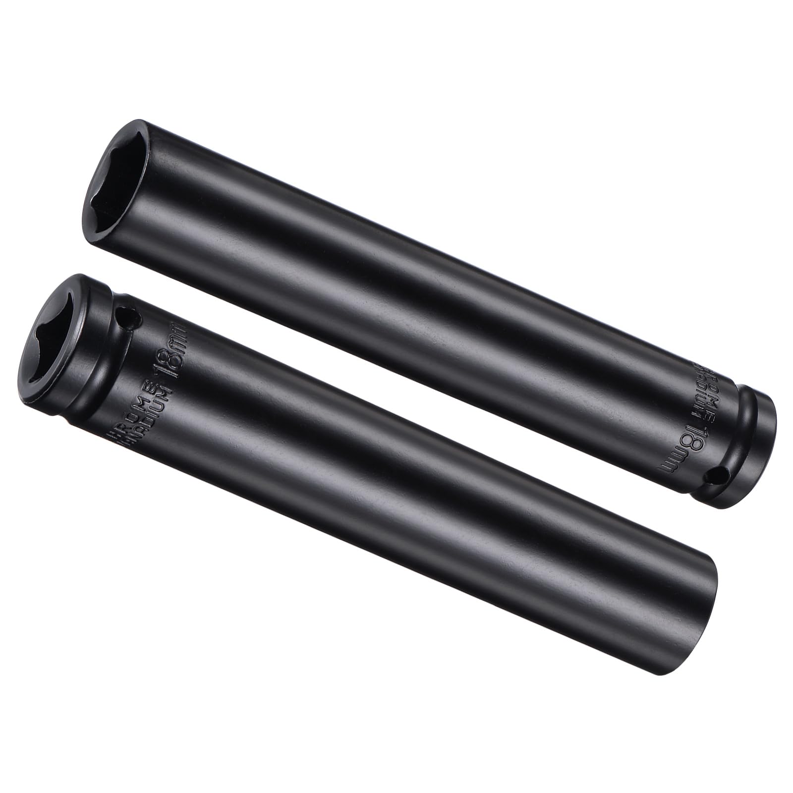 CoCud Deep Impact Socket, 1/2" Drive 18mm Socket, CR-V Steel Rounded Corner Design 6-Point Deep Impact Socket - (Applications: for Screw Removal), 2-Pieces