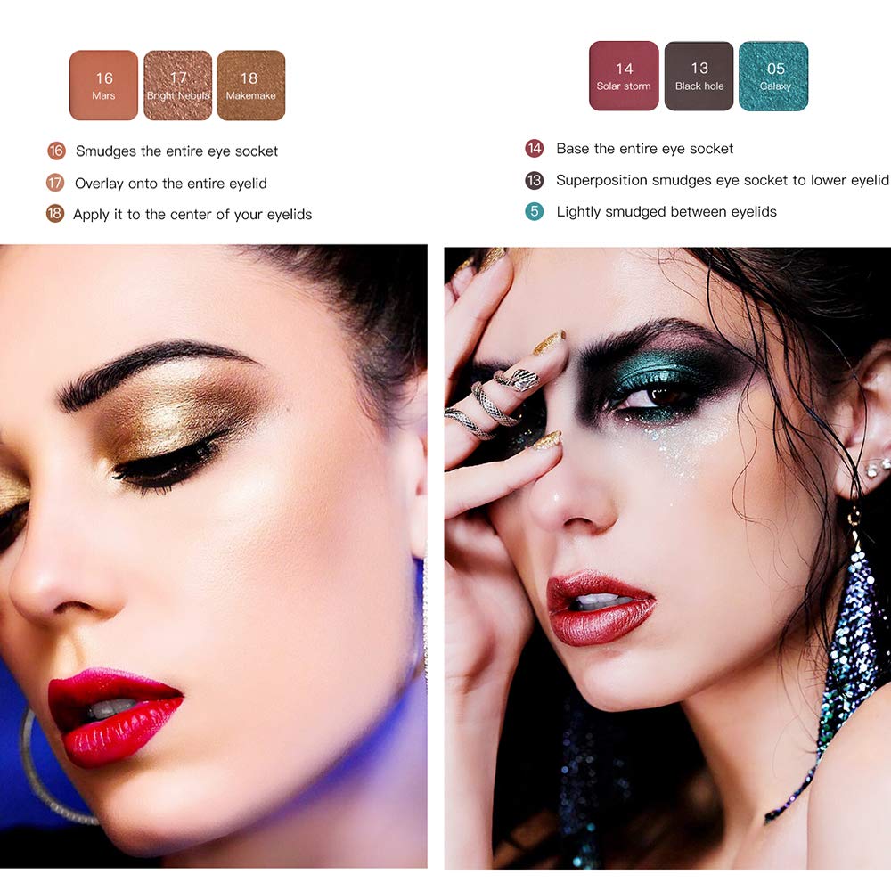 QIBEST 18 Colors Pearl Eye Shadow Powder Palette Matt Eyeshadow Cosmetic Makeup matte and shimmer eyeshadow palette eyeshadow pigments make up palette (3)