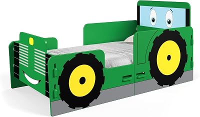 Kidsaw Tractor Junior Toddler Bed Green, Easy Assembly, Fun Design