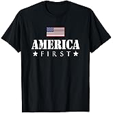 America First AmericaFirst USA Flag American Pride July 4th T-Shirt