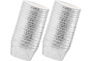 STAHAD 40pcs Disposable Foil Cupcake Baking Cups Muffin Liners Pudding Dessert Baking Molds for Oven Use