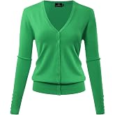 Allsense Women's Long-Sleeve V-Neck Cardigan Sweater | Button Down, Lightweight Soft Knit