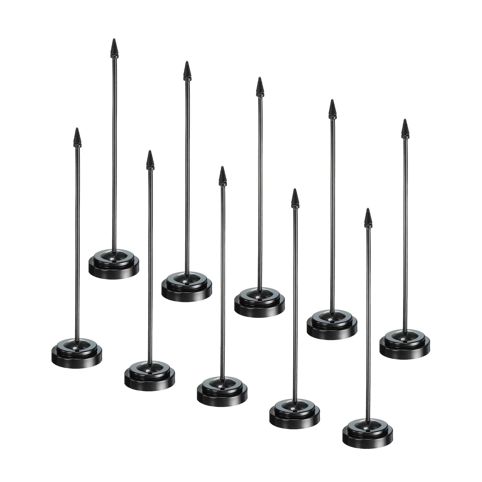 PATIKIL Flag Stands Mini Table Flag Holders Flagpole Black for Party Supplies Decoration Pack of 10