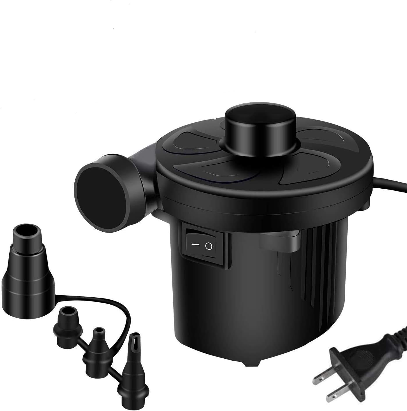 Electric Air Pump, Portable Quick-Fill AC Inflator/Deflator Pumps with 4 Nozzles for Air Mattress Bed Inflatable Pool Boat Raft Toys Swimming Ring, 110V AC/130W: Sports & Outdoors