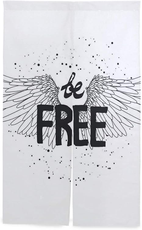 Amazon Gukisala 間仕切りカーテン 無料メッセージライフスタイルタトゥースローガンコンセプトアートイラスト おしゃれ 間仕切り遮光 飾り付け 装飾 玄関 キッチン リビング 店 出入り口 突っ張り棒付き 86 143cm カーテン ブラインド オンライン通販