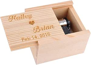 Joeliu Caja Musical de Madera Personalizada, Caja de Dama de ...
