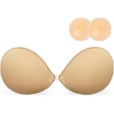 Wingslove Adhesive Bra Reusable Strapless Self Silicone Push-up Invisible Sticky Bras for Backless Dress