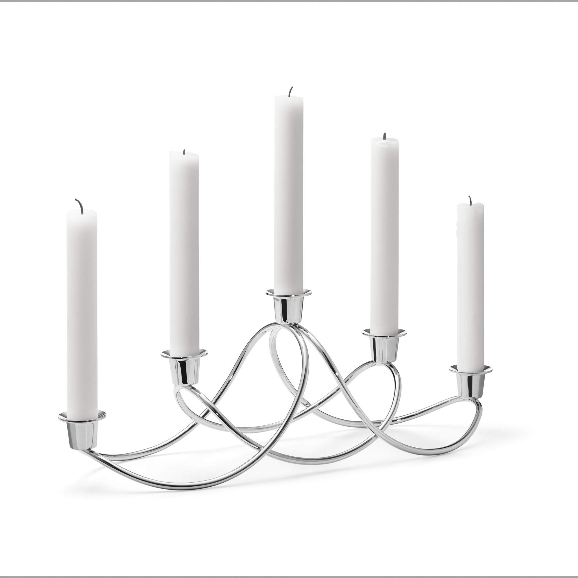 Georg Jensen Harmony Five Candle Holder in Stainless Steel - Mirror Polished Finish - Modern Candlestick by Maria Berntsen — image 1