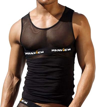 Netzhemd Herren Shirt halber Arm Manview Herren Shirt halb Arm schwarz