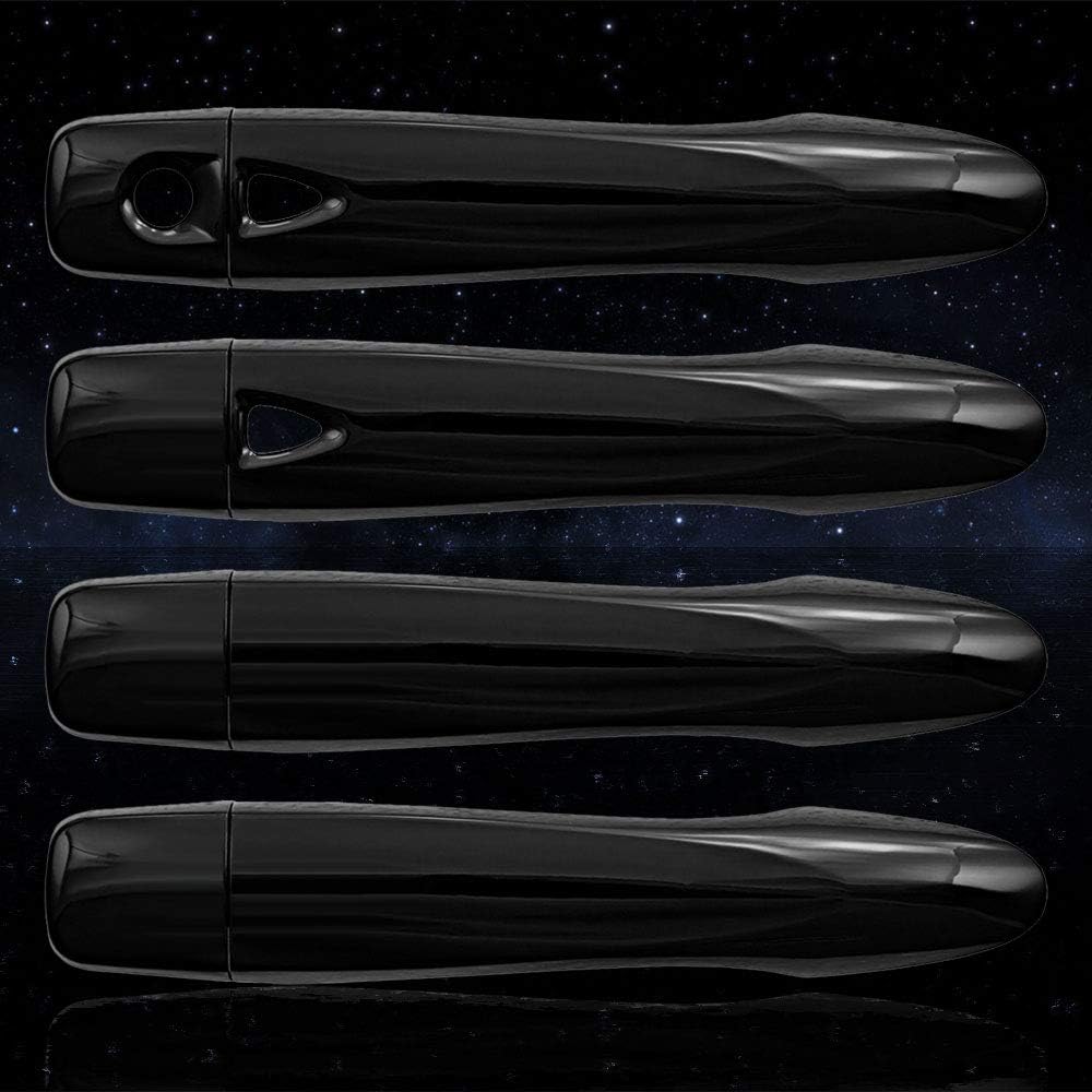 Elite Auto Chrome Black Door Handle Covers w/Smart Key for 2016-2019 Nissan Kicks