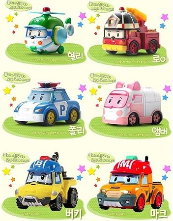 Amazon Robocar Poli ロボカーポリー ダイキャストカーの6点セット 3歳以上 並行輸入品 ミニカー ダイキャストカー おもちゃ
